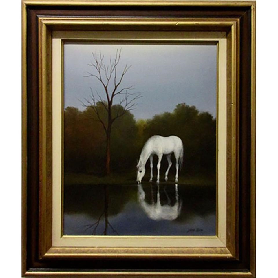 David Jean WHITE HORSE WATERING MutualArt