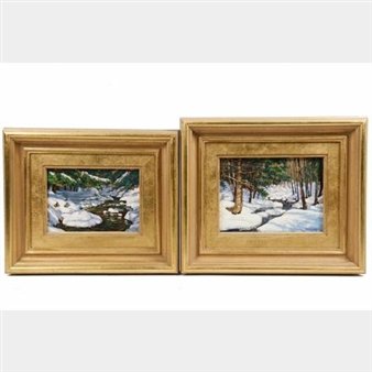 2 works: Winter Landscape & Winter Woods - Tracy Medling