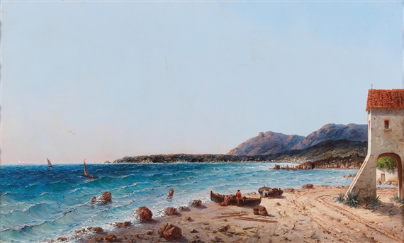 Fisherman on the Beach by Louis Alphonse Ernest Bouche