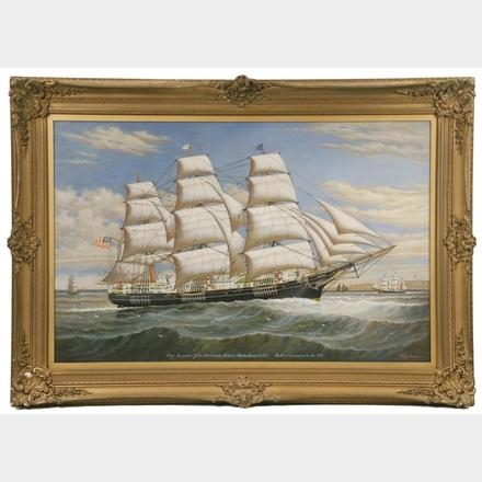 Ship 'Onward'; John Frederick Nickels, Master, Searsport, Me.; Built at Damariscotta. 1847 by Percy Sanborn