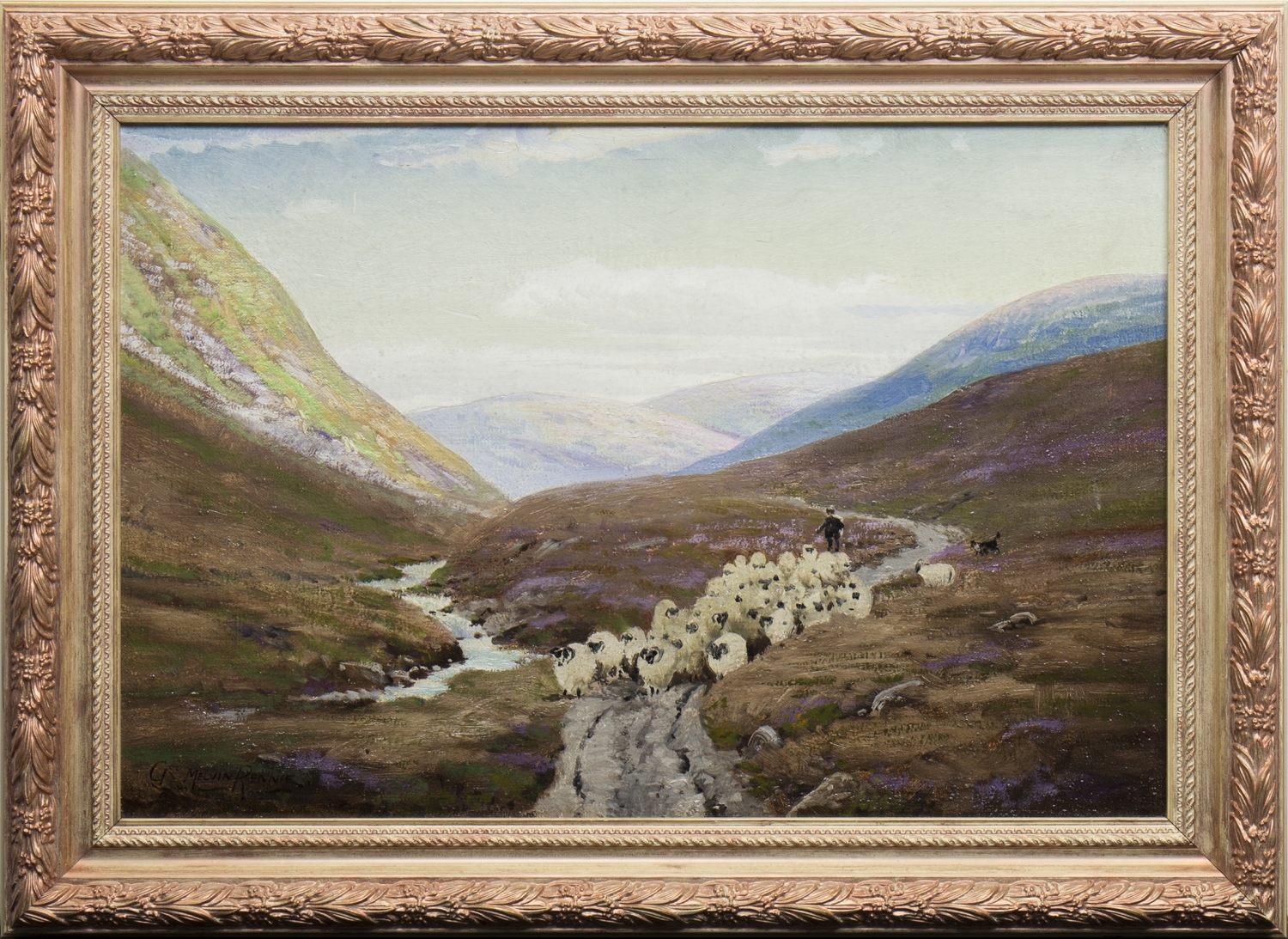 Melvin Rennie SHEPHERD WITH SHEEP MutualArt