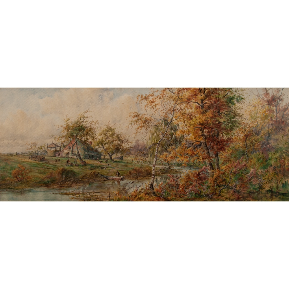 French Farm Landscape by Aimé-Adrien Taunay, circa 1820's