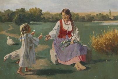 Woman with child by Wladislaw Szerner