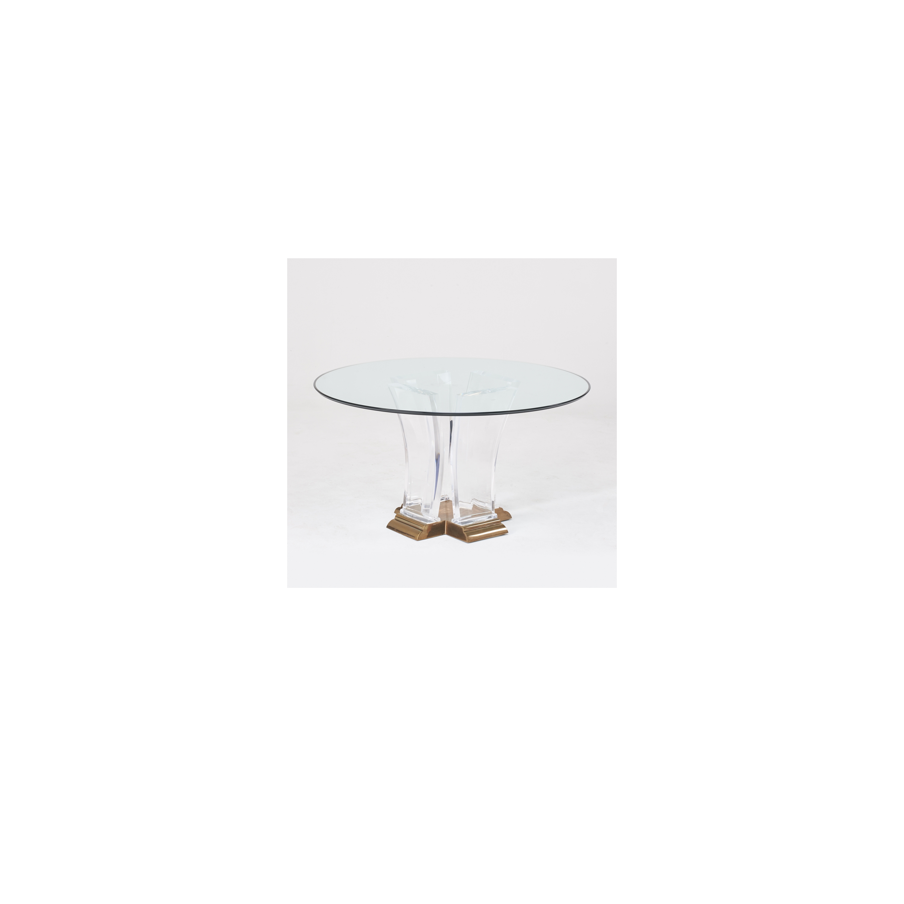 Artwork by Jeffrey Bigelow, Center/Dining Table, Made of Lucite, cast bronze, glass