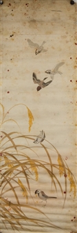 Painting of birds and wheat - Hui Ting
