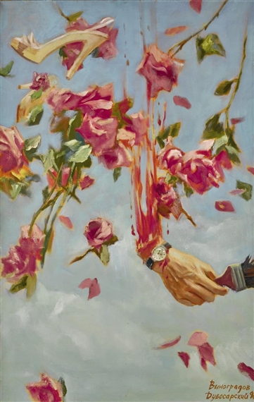 CUTTING HAND - THE ARTIST AND HIS MODEL by Vladimir Dubossarsky, 1998