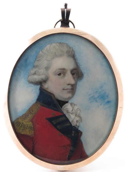 Richard Cosway | Portrait miniature of an Officer of the 1st Royal ...