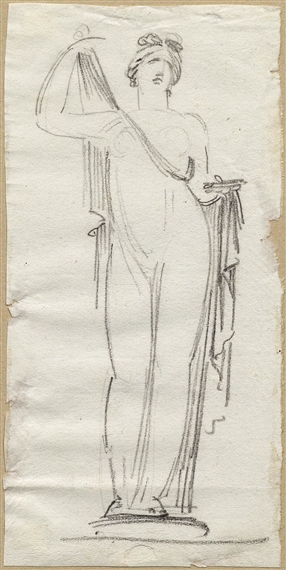 Study of an antique female statue by Jean-Pierre de Saint-Ours