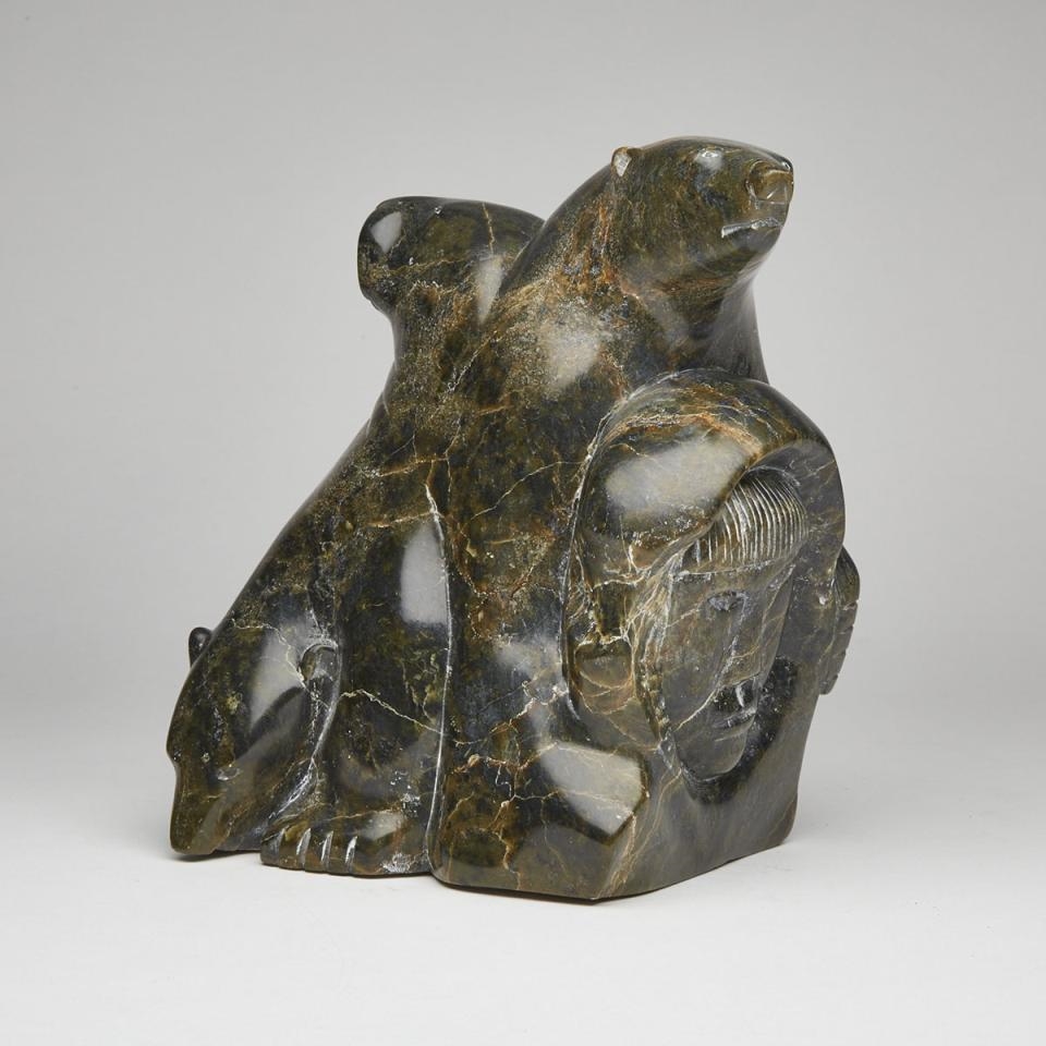 Artwork by Ohito Ashoona, ANIMAL COMPOSITION, Made of stone