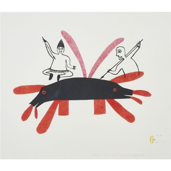 WHALES by Jessie Oonark, 1972