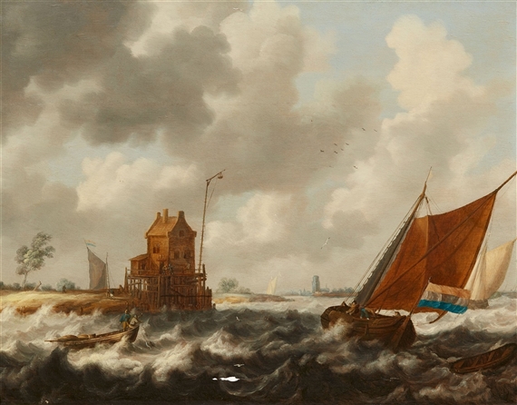Coastal Landscape with Fishing Boats by Bonaventura Peeters I
