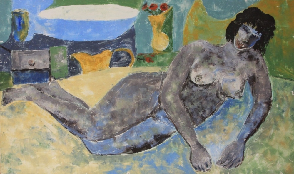 Artwork by Arijac, Le Femme Au Repos, Made of wax on canvas