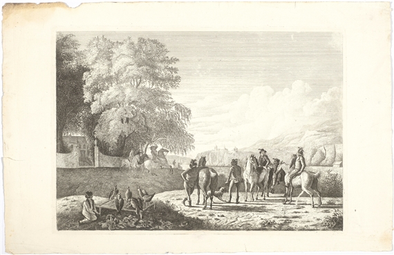 The falcon hunt by Jean Huber