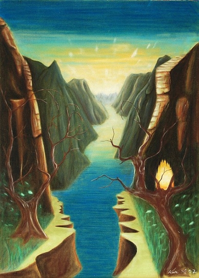 Landscape with a Fire by Miloš Kurovský, 1997