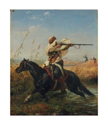 Arab rider, also called la retraite by Horace Vernet, 1839