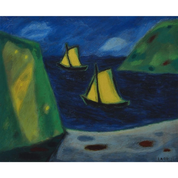 Sailboats by Antonio Lago, 1951