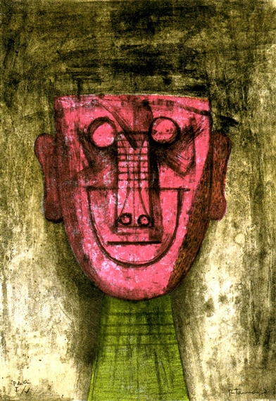 Rufino Tamayo | Untitled (Red Face) (1973) | MutualArt