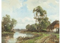 Landscape with fisher - Pieter Van Dam