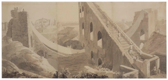 Jai Singh's Observatory, Delhi by William Daniell, Thomas Daniell