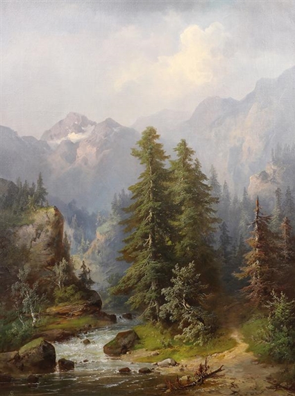 Passing Clouds Over the Mountains by Albert Bierstadt