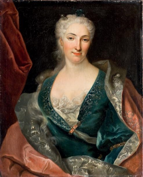 Portrait de femme by Michel Hubert Descours, 1734