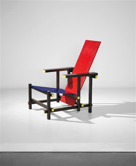 'Red-blue' armchair by Gerrit Rietveld, designed 1919, executed circa 1970
