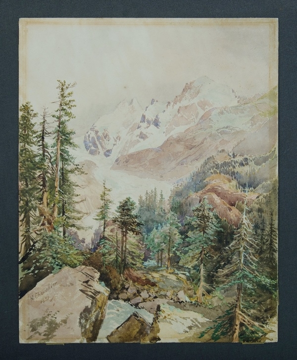 Artwork by Nicolas Chevalier, Morteratsch Glacier, Engadine, Made of watercolour