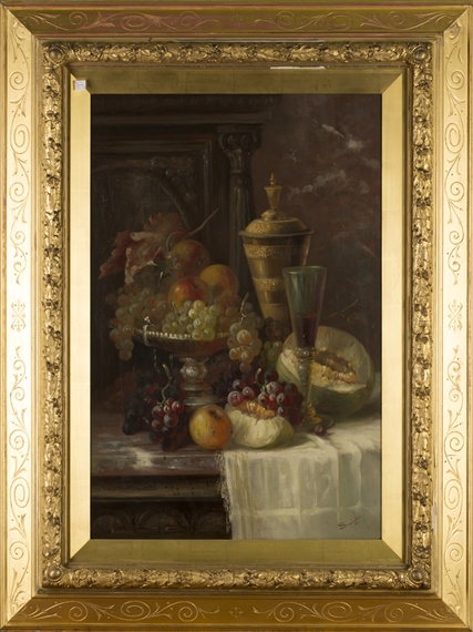 Still Life of a Laden Tabletop by John Frank Swingler