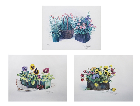 3 works,  Flowers