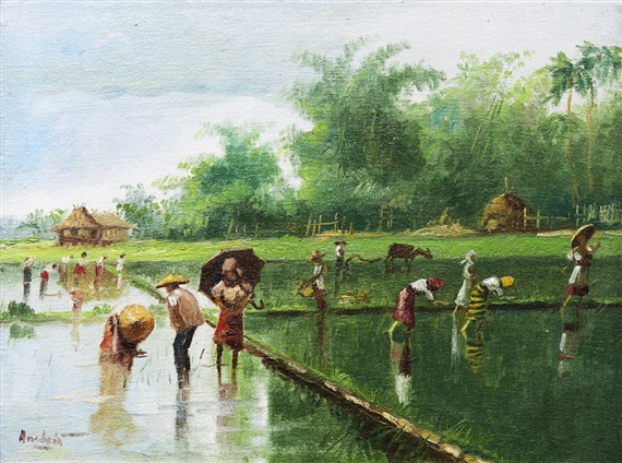 Isidro Ancheta | Planting Rice (Circa 1920) | MutualArt