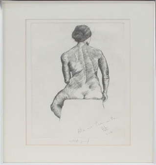 Seated Nude from Behind - Pietro Cicognani