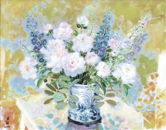 ROSES ET GLAÏEULS (ROSES AND GLADIOLI) by Lê Phổ, 1978