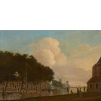 Amsterdam, vue des canaux et du Waag by Jan ten Compe