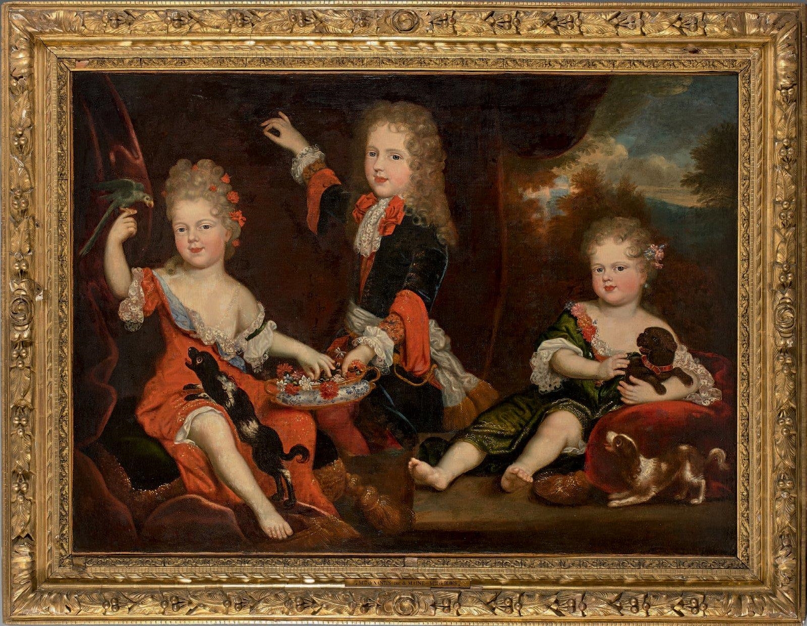 french-school-18th-century-trois-enfants-jouant-avec-leurs-chiens-et