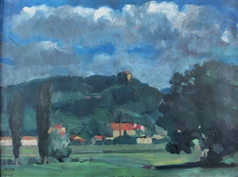 'Blick auf Schloss Rötteln vom Wintersbuck aus' - Hermann Burte