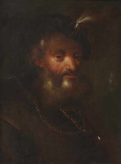 Portrait of a Bearded Man with Feathered Beret by German School, 18th Century, 1669