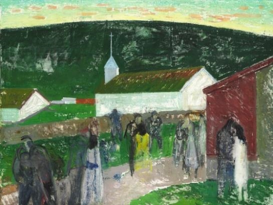 Mykines Village the Faroe Islands by Sámal Elias Frederik Joensen-Mikines, 1957