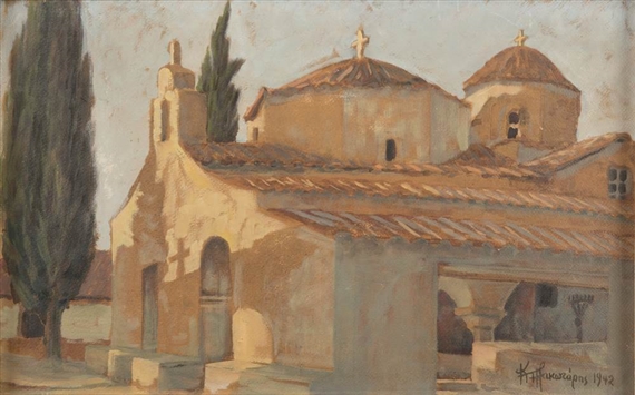 St. Naume a Orhid by Kostas Plakotaris, 1942