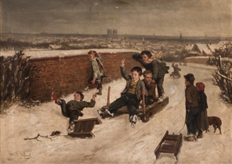 Glissade aux environs de Bruxelles - P. F. De Beul