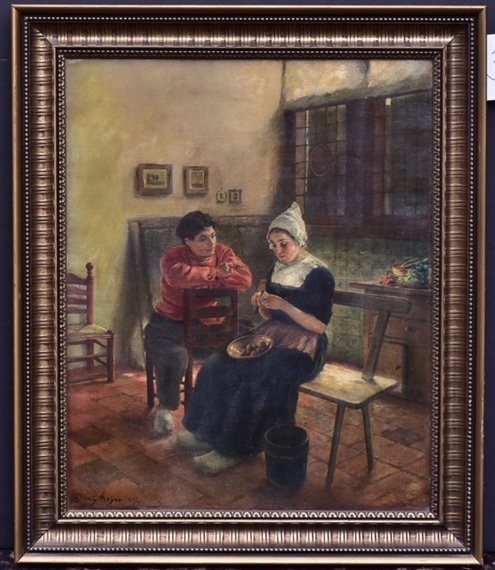 Interior Genre Kitchen Scene by Claus Meyer