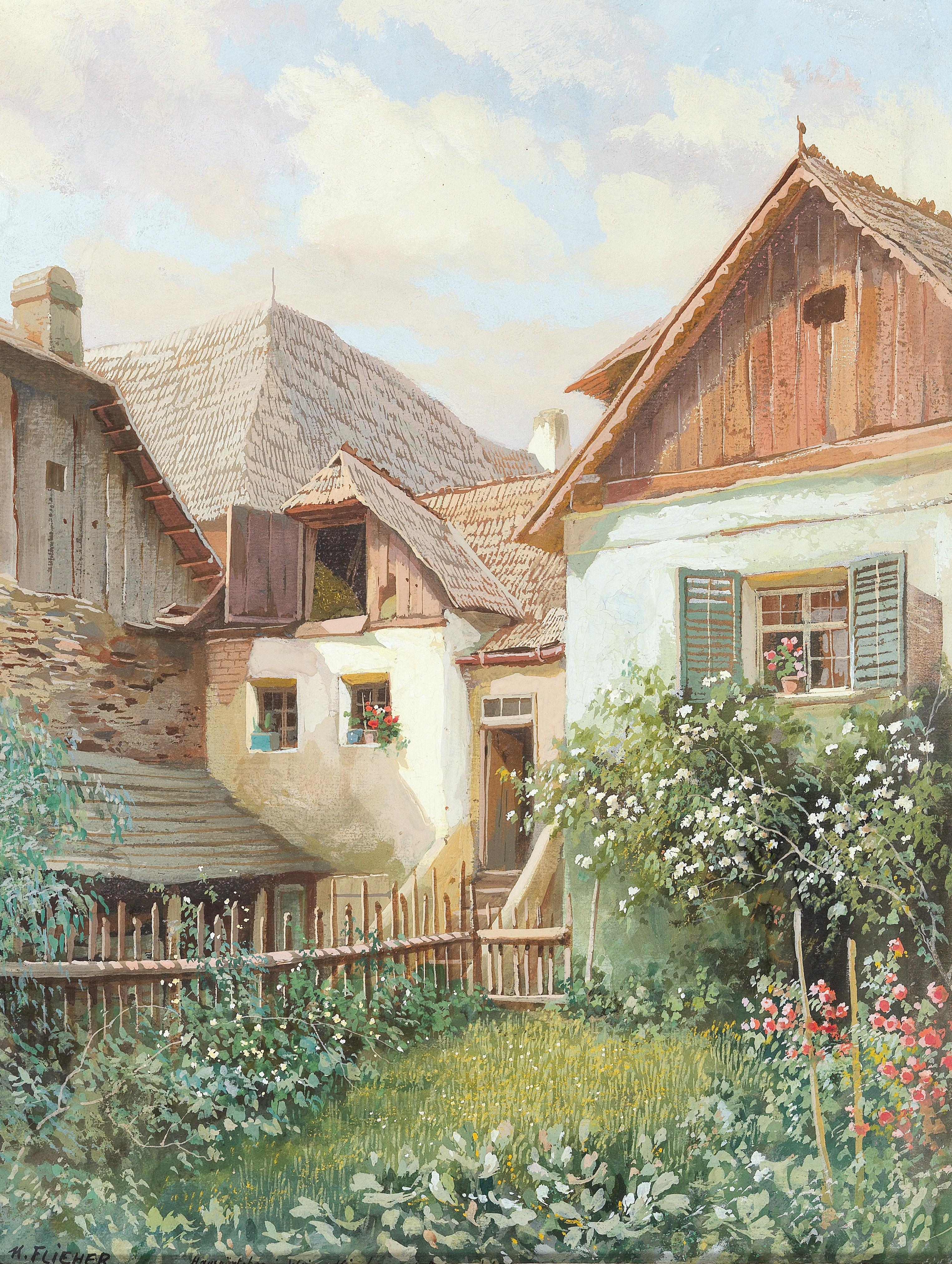 Karl house. Австрийский художник Karl Flieher.