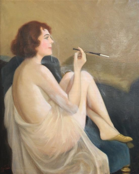 Jean Jannel | Nude Smoking a Cigarette