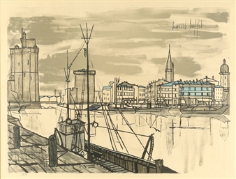 ベルナール・ビュッフェ、「Le port de La Rochelle」 Bernard Buffet | Le Port De La Rochelle (1955) | MutualArt