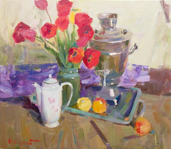 Sergey Kovalenko | STILL LIFE WITH FRUIT AND FLOWERS (2015) | MutualArt