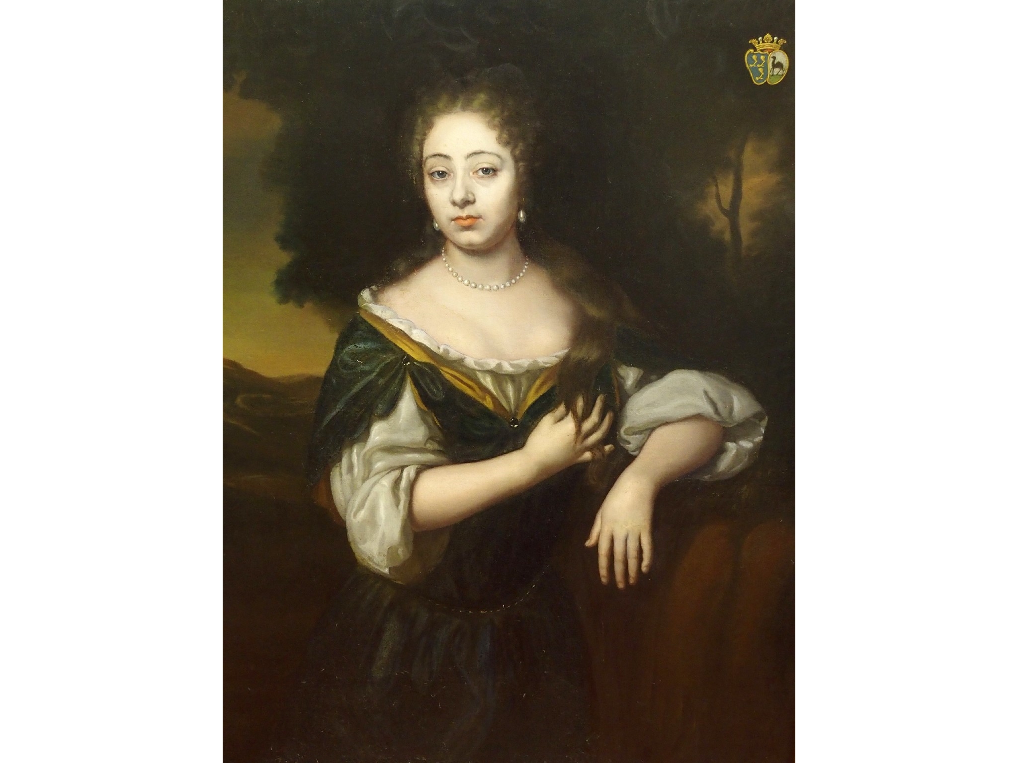 British School, 18th Century | Portrait of a Lady in a Green Silk Dress ...