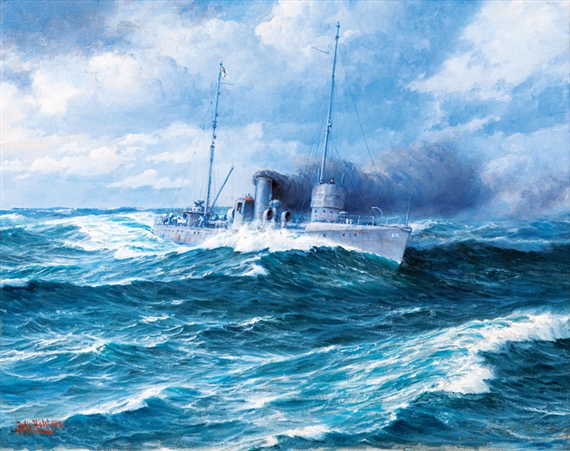Torpedo Boat A19 by Johannes Holst, 1916