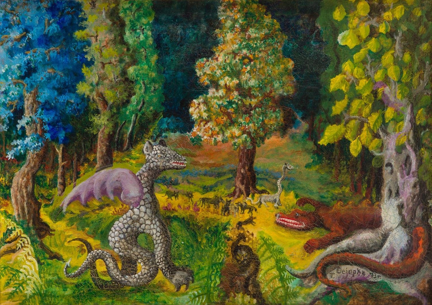 Jungle with a Dragon by Teofil Ociepka, 1967