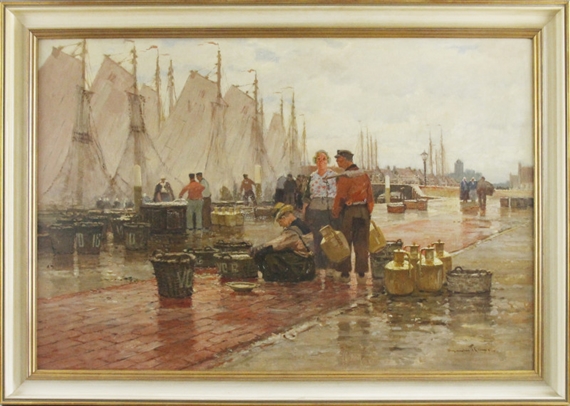 Alexander Rau | Belebter holländischer Fischmarkt mit reicher ...