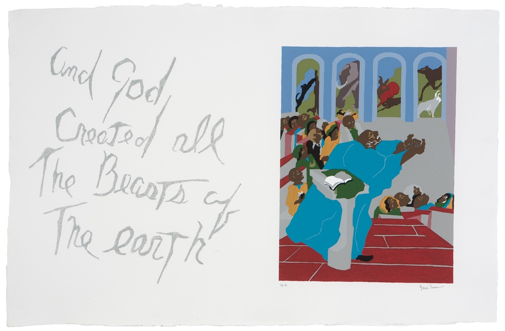 Artwork by Jacob Lawrence, Eight Works: Eight Passages, Made of Eight color screenprints chine-collé on St. Armand paper