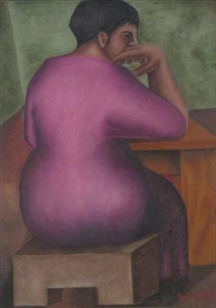 Woman in Purple Dress - Ignacio Aguirre